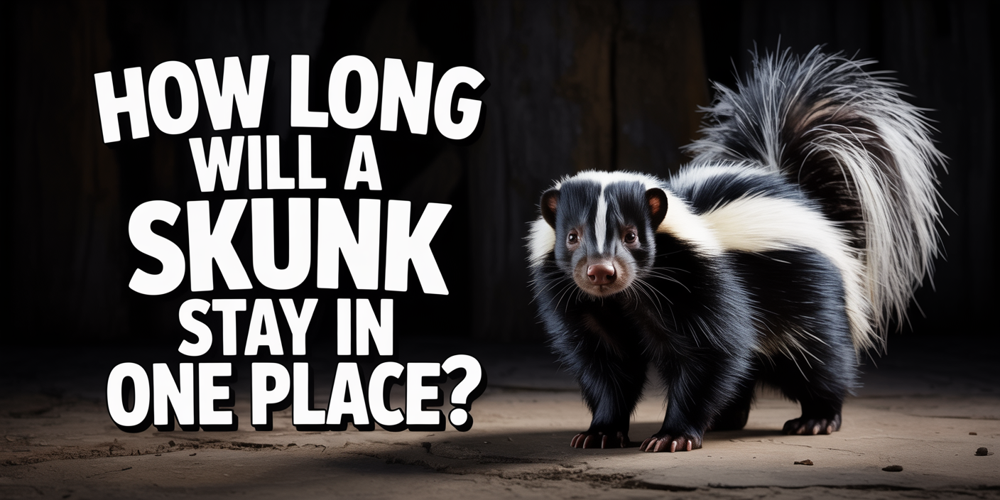How long will a skunk stay in one place?
