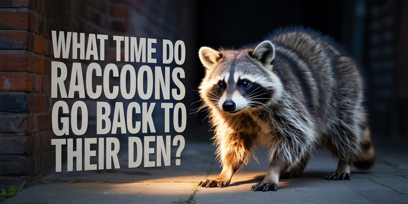What time do raccoons go back to their den?
