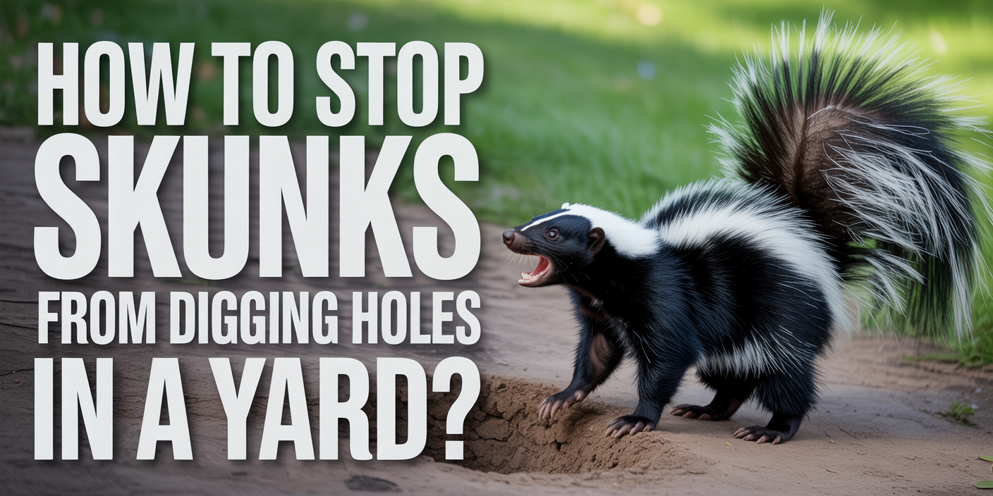 How to stop skunks from digging holes in a yard?