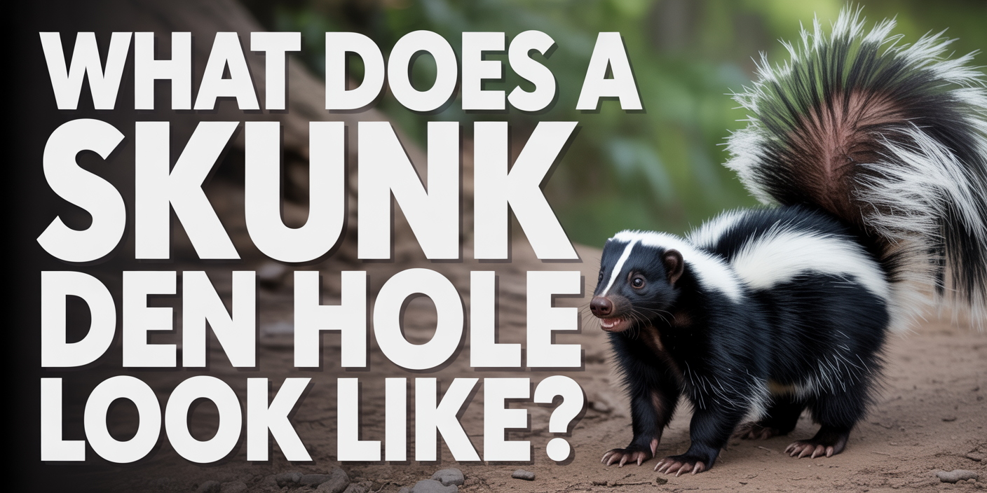 What does a skunk den hole look like?