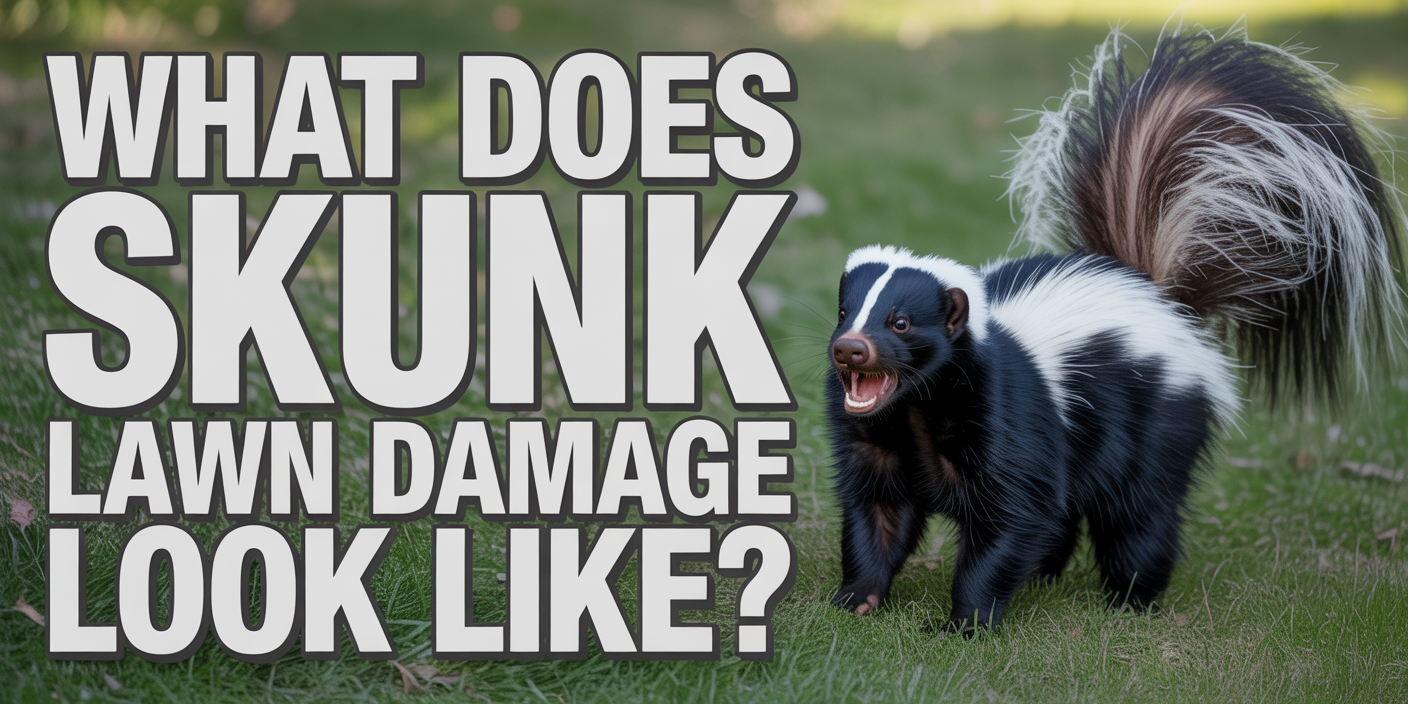 What does skunk lawn damage look like?