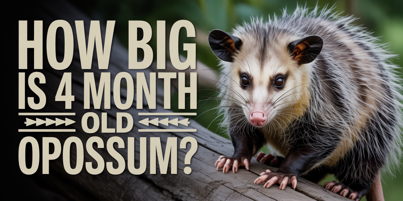 How big is a 4 month old opossum?