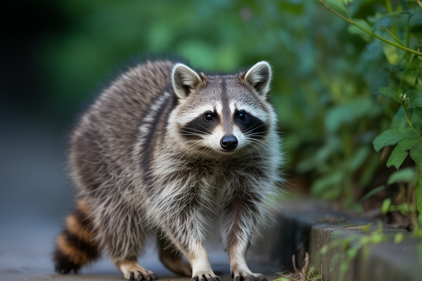 raccoon in garden